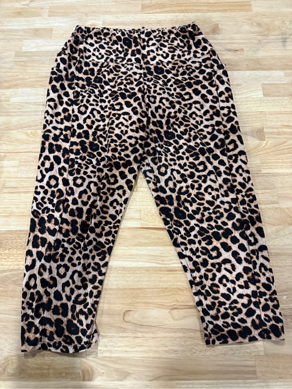 Women's Leopard Print Leggings in Brown & Black Size XL